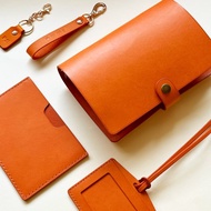 Mars A6/A7 六孔活頁皮革筆記本/手帳/萬用手冊/植鞣革 -香橙橘