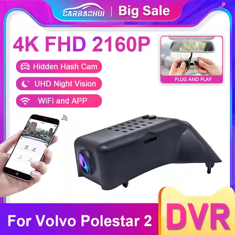 Dash Cam 4K for Polestar 2 Polestar2 2024 2023 2022 2021,Plug and Play Car DVR Dashcam Camera Video 