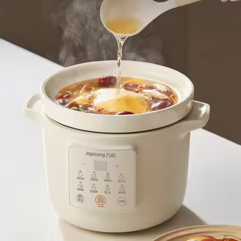 3-Liter Electric Slow Cooker, Yixing Clay Pot, Multi-Function Timer Pot, Porridge and Baby Food Cook