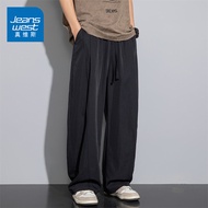 กางเกงลำลองชาย GQ Jeanswest ทรงหลวม ทรงตรง ทรงหลวม ทรงขาบาน กางเกงขายาวฤดูใบไม้ร่วง/ฤดูหนาว กางเกงขา