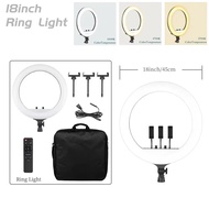 Lampu Cincin Kit 18inci 36w 6500k Profesional Led Control Stand Pemegang Telefon Beg Tiub untuk Samb