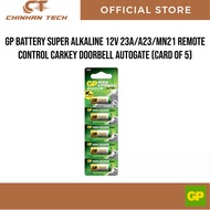GP Battery Super Alkaline 12V 23A/A23/MN21 Remote Control CarKey Doorbell Autogate (Card of 1 or 5)