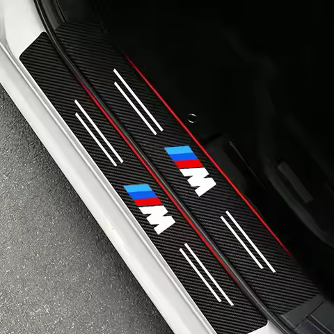 Car Carbon Fiber Door Sill Protector Sticker For BMW M Power X1 e84 X3 f25 X5 e53 x6 e71 ix3 i3 320i