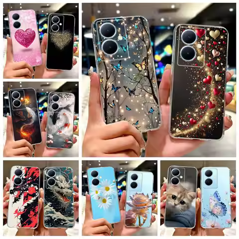 For Vivo Y78 Plus 5G Case V2271A New Luxury Painted Cover Soft Slim Phone Case For Vivo V29 Lite V29