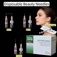10/100pcs 32G Disposable beauty Needle 一次性美容针 4mm/6mm/13mm used 1ml syringe Local delivery