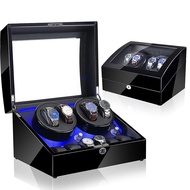 4+6  Watch Winder Box Automatic LED Luxury Winder Automatic Watches Holder Storage Cabinet Fixture for Rotating Watches