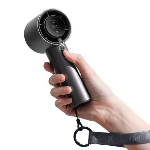 JISULIFE Portable Hand Fan , 100 Wind Speeds, Mini Bladeless Handheld Fan, USB Rechargeable Personal