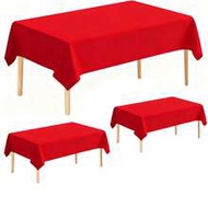 3/1 Pack/Disposable Plastic Tablecloth 54 Inches X 108 Inches, Premium PEVA Party Tablecloth Fits 6 