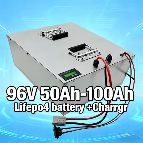 Metal Case 96V 50Ah-100Ah LiFePO4 Battery Deep Cycle Iron Phosphate Battery High Capacity Rechargeab