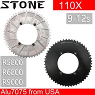 Stone 110bcd Double Chainring aero style for Shimano 105 5800 6800 9000 4 Bolt Road Bike 52 36T 53 3