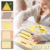 CYBERLINX Wooden Geometric Puzzles, Geometric Shape Educational Tangram Board Puzzle, 3D Puzzle Spac