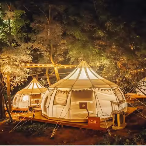 Outdoor Waterproof Hotel Yurt Tents for Glamping Parties 6/8/12-Person Skylight 4m 5m Garden Bell Te