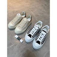Hogan Biscuit Shoes - White Leather & Canvas Sneakers for Women