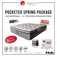 [LOCAL SELLER] Vazzo Quince Premium 12 Latex Top Pocketed Spring Mattress With Free Bedframe (Free D