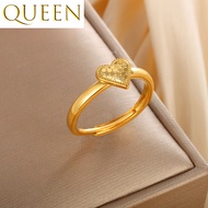 emas 916 original gold Honeycomb dragon scales heart opening adjustable ring for women Couple Wedding Engagement Delivery Gift for Women