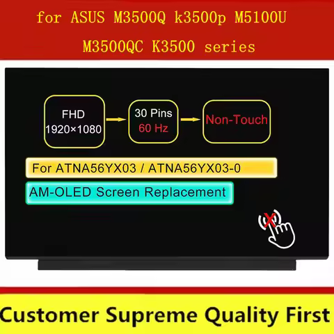 for Asus Notebook Vivobook 15 K513 FHD IPS OLED LCD Screen Display Panel Matrix Replacement Non-Touc