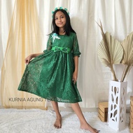 Baju Lebaran Anak Perempuan Terbaru 2022  Hari Raya Dress Anak Cewek Brokat Mewah Import 2 Tahun sam