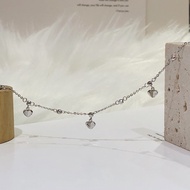 Pt950 (95% Platinum Content = Platinum) Heart Anklet (Lobster Clasp)