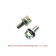HEX FLANGE BOLT WITH WASHER (M6 X 1.0 X 16mm)