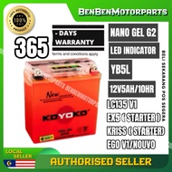 YB5L YB5 YB5L-BS Koyoko Gel G2 Battery Batteri Bateri 100% Original KOYOKO CLICK 110  LC135 V1 KRISS