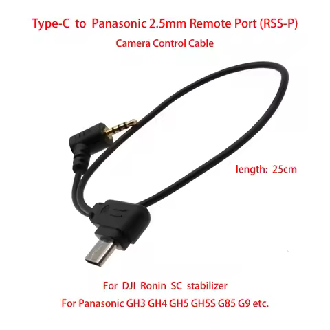 For DJI Ronin SC to Panasonic GH3 GH4 GH5 GH5S G85 G9 etc. 25cm Control Cable (RSS-P) Type-C to Pana