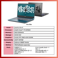 COLORFUL GAMING LAPTOP XS I5-11400H/I5-12500H /8GB D4 /512GB SSD/WIN10H /WIN11H NVIDIA Geforce RTX 3