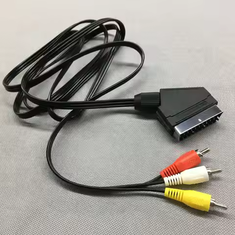 21 Pin SCART To 3 RCA Audio / Video AV Adapter Cable For AV, TV, Digital, DVD