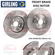GIRLING  FRONT CROSS DRILLED SLOTTED BRAKE DISC ROTOR MERCEDES W176 A45 AMG 4MATIC W117 CLA45 AMG GL