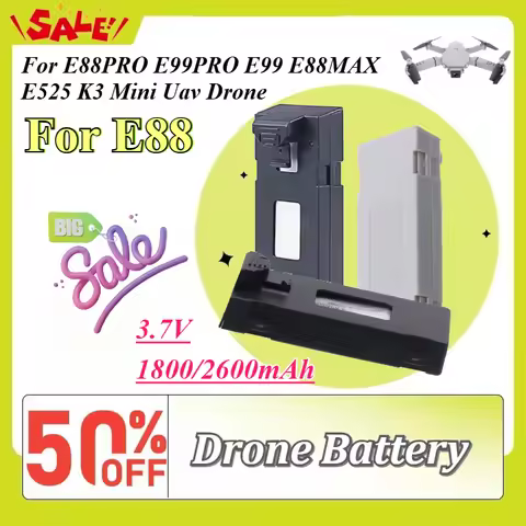 3.7V 1800/2600mAh Drone Spare Parts Battery for E88 E88PRO E99PRO E99 E88MAX E525 K3 Mini Uav Drone 