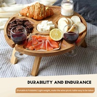 C6yunhaoSK-Folding Portable Picnic Table Outdoor Fold Up Camping Camp Table Small Wood Wine Picnic T