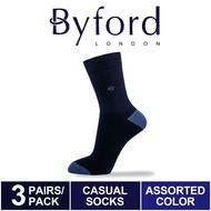 Byford (3 Pairs) Stokin | Byford [Plus Size] Full Length Up Size Casual Socks - BSF888W
