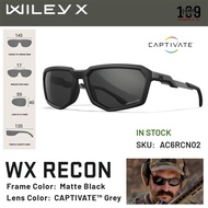 แว่นตา WILEY X แท้รุ่น RECON เลนส์โพรีคาร์บอลเนต แบบ Captivate Grey ให้ความคมชัดสูง ทนทาน Assembled in USA