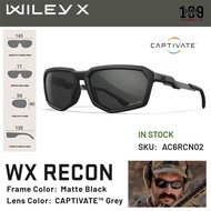 แว่นตา WILEY X แท้รุ่น RECON เลนส์โพรีคาร์บอลเนต แบบ Captivate Grey ให้ความคมชัดสูง ทนทาน Assembled 