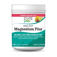 Pure Essence Labs Ionic Fizz Magnesium Plus, Anti-Stress Supplement Drink Powder, Gluten Free and No