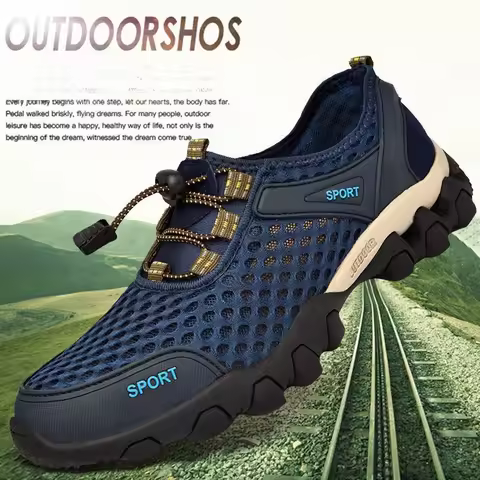 YUYIN Men's Summer Casual Sports Shoes Comfortable Lightweight Wading Shoes Mesh Upper Diving Shoes 