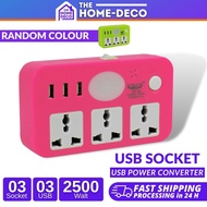 B6 3G 3USB Socket USB Power Converter Universal Socket Laptop Iphone Charger 3 Pin Plug 250V 2500W (