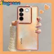 Jingsanc เคสฝาหลังสุดหรูกันกระแทก V27e แบบนิ่ม V27 VIVO V27 Pro VIVO เคสสำหรับ VIVO ฟิล์มเลนส์