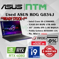 #RG246 USED ASUS ROG STRIX SCAR 18 Gaming Laptop G18 G834JZ Intel i9 13980HX 32GB 1TB SSD RTX4080 RT