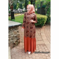 Gamis rempel Fashion Wanita -Gamis Batik Modern -Dress Batik -Batik Kombinasi -Fashion Muslim Wanita-Gamis Wanita