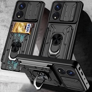 Shockproof Heavy Hard Casing Case witt Metal Stand and Card Slots for OPPO A6 Pro A5X A5 Pro A3X A18