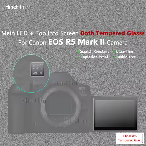 R5II R5M2 Camera Tempered Glass Protective Film for Canon EOS R5 Mark II Main LCD Display + Film Inf