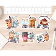 Sticker Set - 36 pcs Coffee Quote For Journal Handbook Scrapbook  DIY Craft