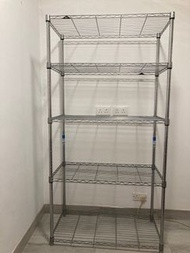 90% New XXL 貨架 層架 不銹鋼架 多用途 置物架 ( 購自 Aeon 比 實惠 宜家傢俬 再貴一點 ) ( 質量 絕對 再 靚一點 )  收納架 書架 衣櫃 洗衣機 雪櫃 DIY 廚房 書