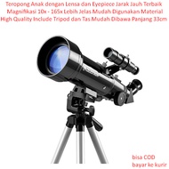 Teropong Anak dengan Lensa dan Eyepiece Jarak Jauh Terbaik Magnifikasi 10x - 165x Lebih Jelas Mudah 