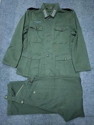 WWII German HBT  uniform二戰德軍軍服一套(衫、褲、章)