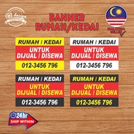 Banner Rumah/Kedai Sewa Murah Cepat Tahan Outdoor