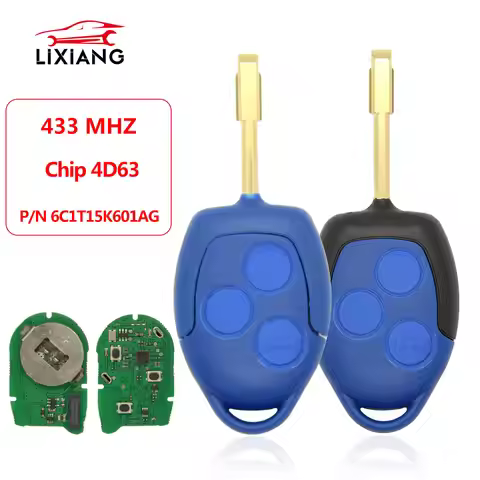LIXIANG World Car Remote Control Key For Ford Transit MK7 WM VM 2006-2014 P/N:6C1T15K601AG 4D63 Chip