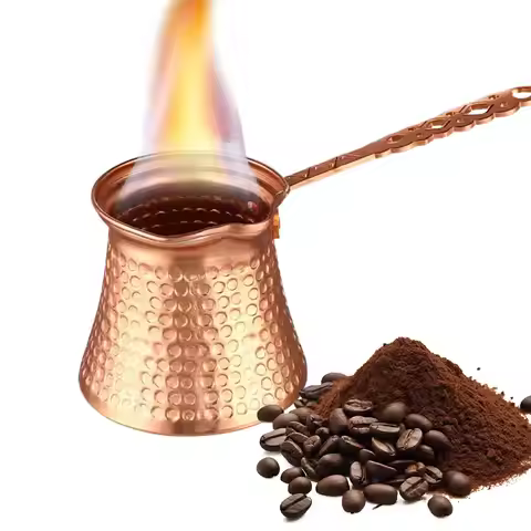 Turkish Coffee Pot Long Handle Vintage Coffee Maker Wide Mouth Coffee Maker Classic Coffee Pot for T