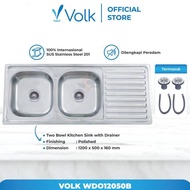 [READY] Kitchen Sink / Bak Cuci Piring 2 Lubang Volk Camelia WDO12050B