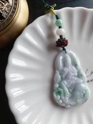 緬甸玉翡翠 手工雕 普賢菩薩 智慧 龍 蛇 守護神 玉牌 禮物 包掛